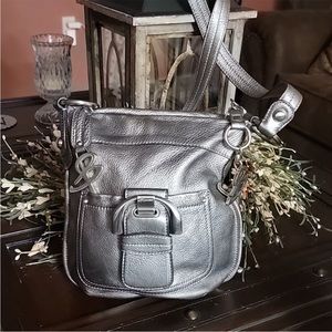 B. Makowsky Pewter Crossbody removable Key Chain